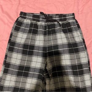 SHIEN Black and White Plaid Pj pants